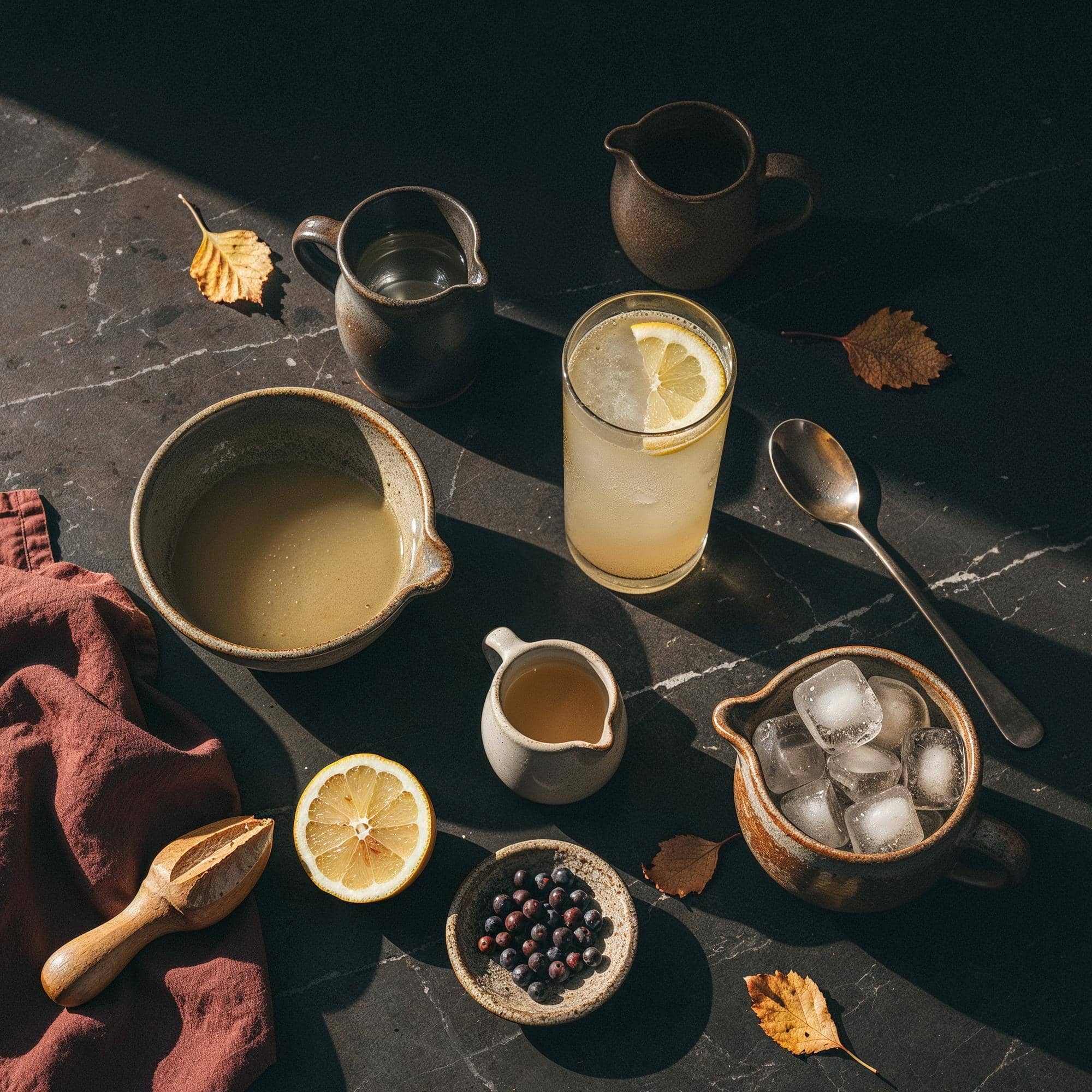 Ingredienser för Gin Fizz
