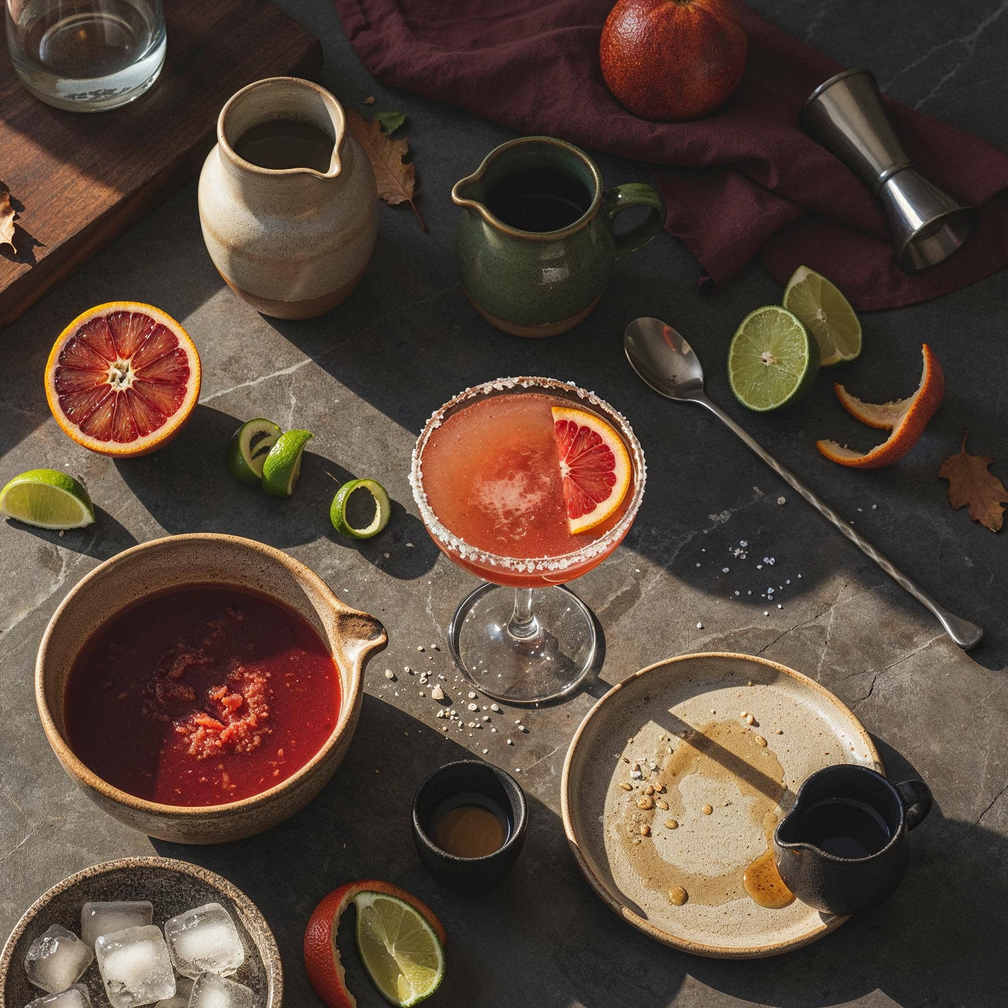 Ingredienser för Blodapelsin Margarita