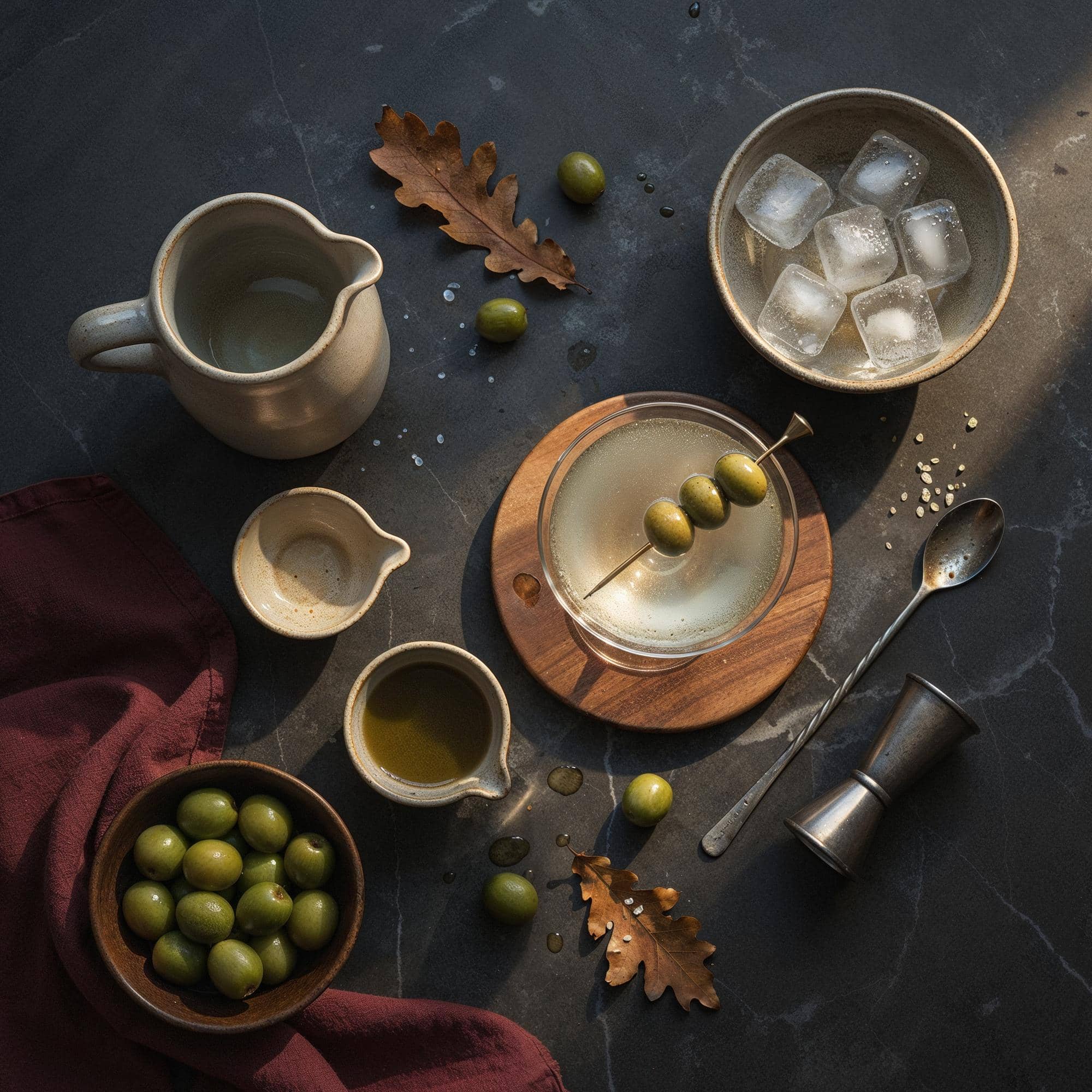 Ingredienser för Dirty Martini