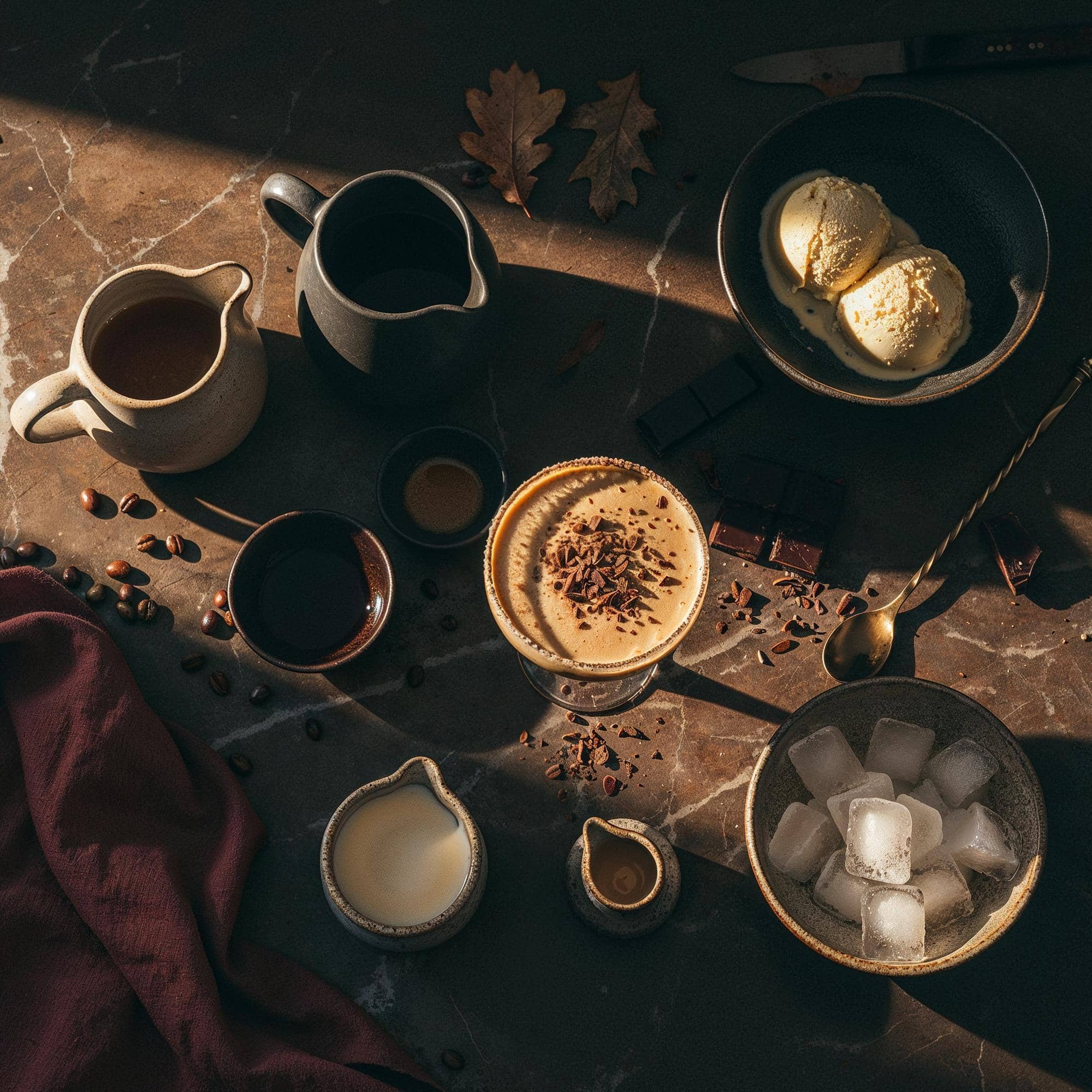 Ingredienser för Frozen Irish Coffee