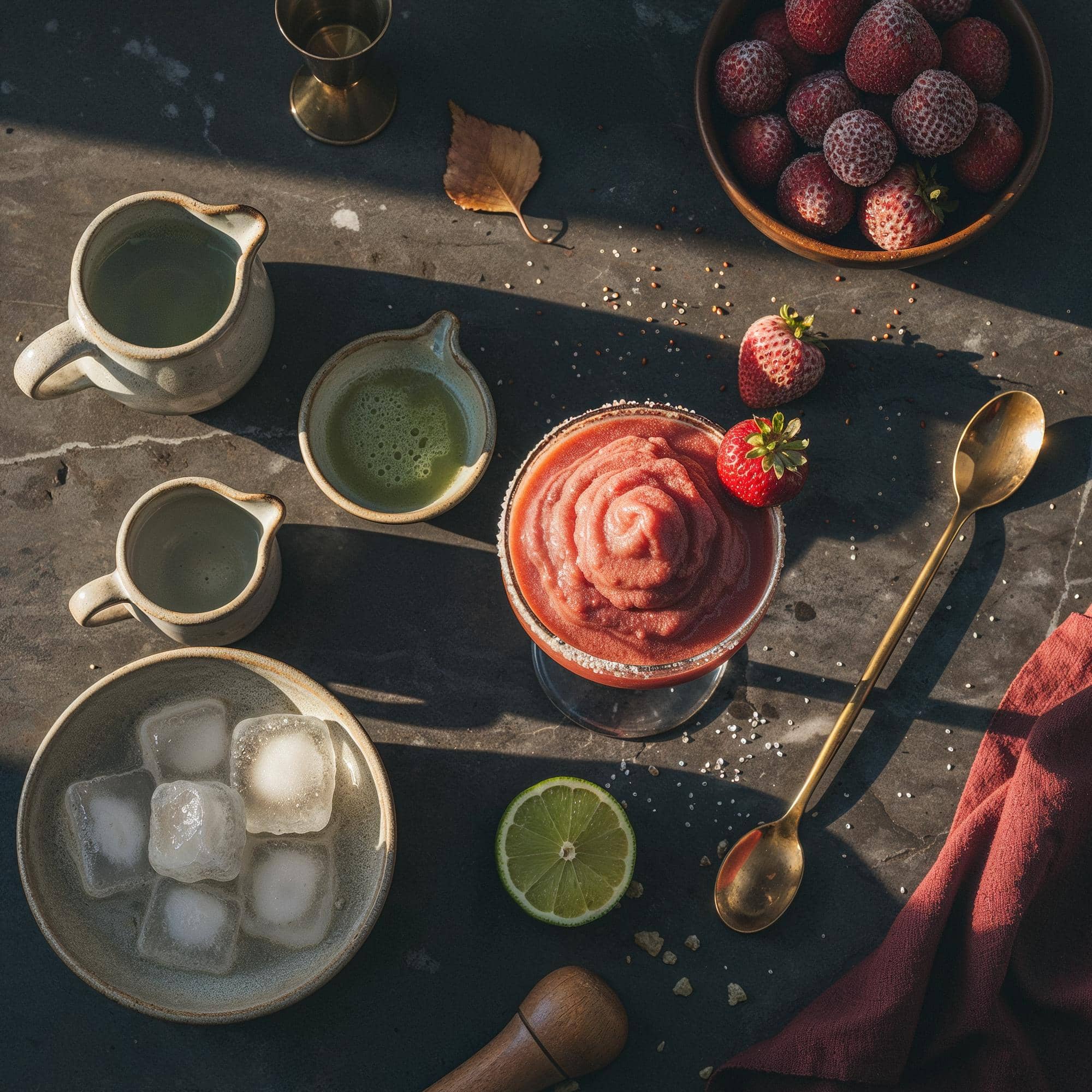 Ingredienser för Frozen Strawberry Daiquiri