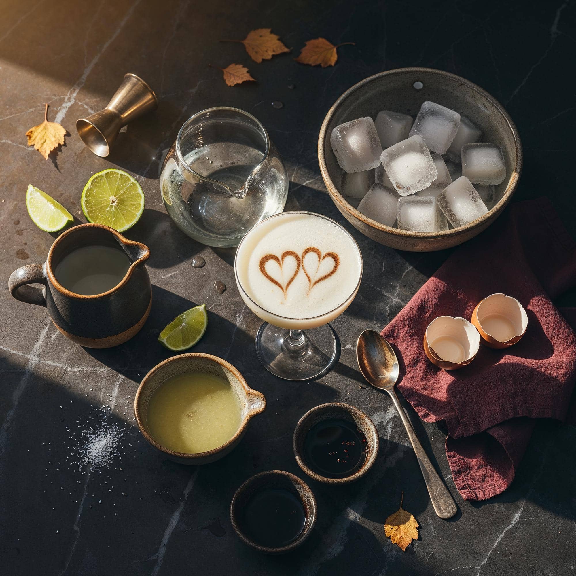 Ingredienser för Pisco Sour