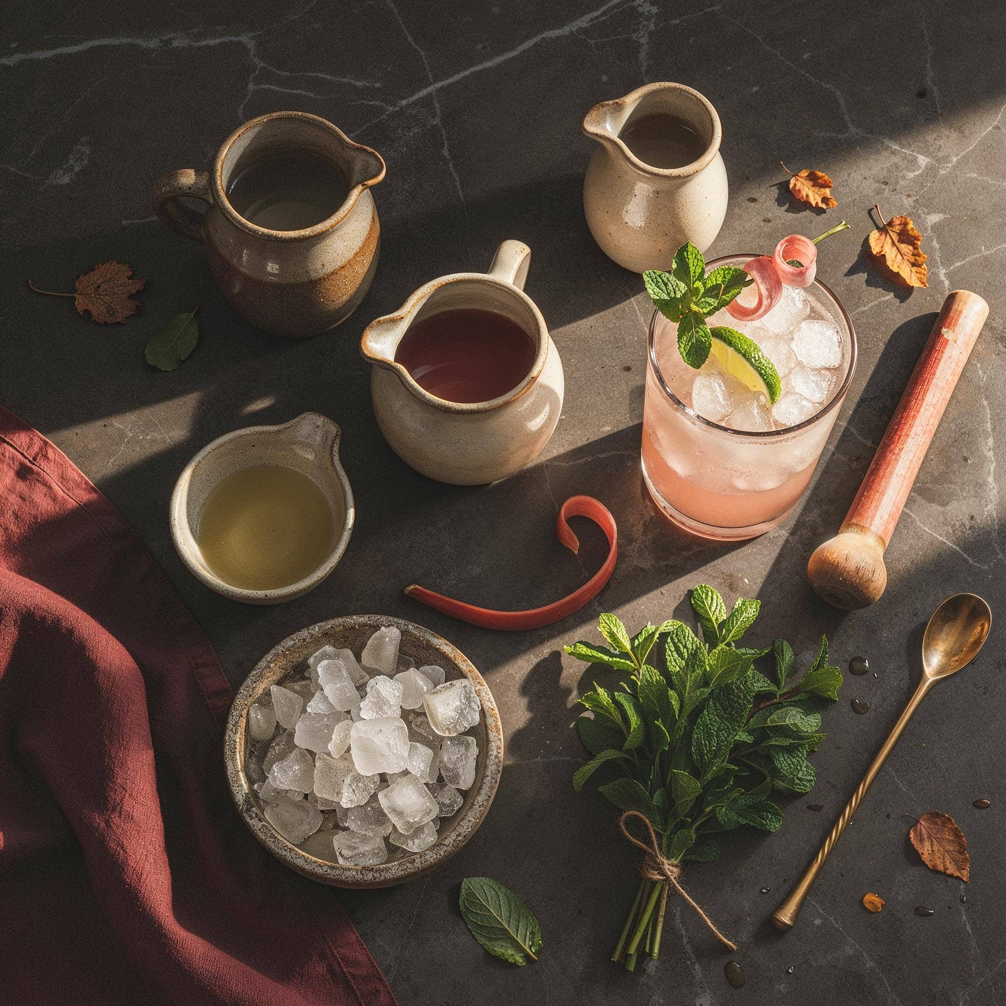 Ingredienser för Rabarbermojito