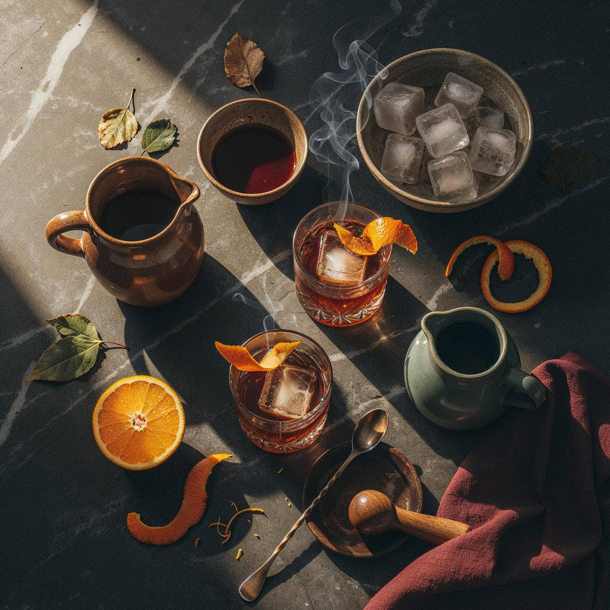 Ingredienser för Smoky Boulevardier