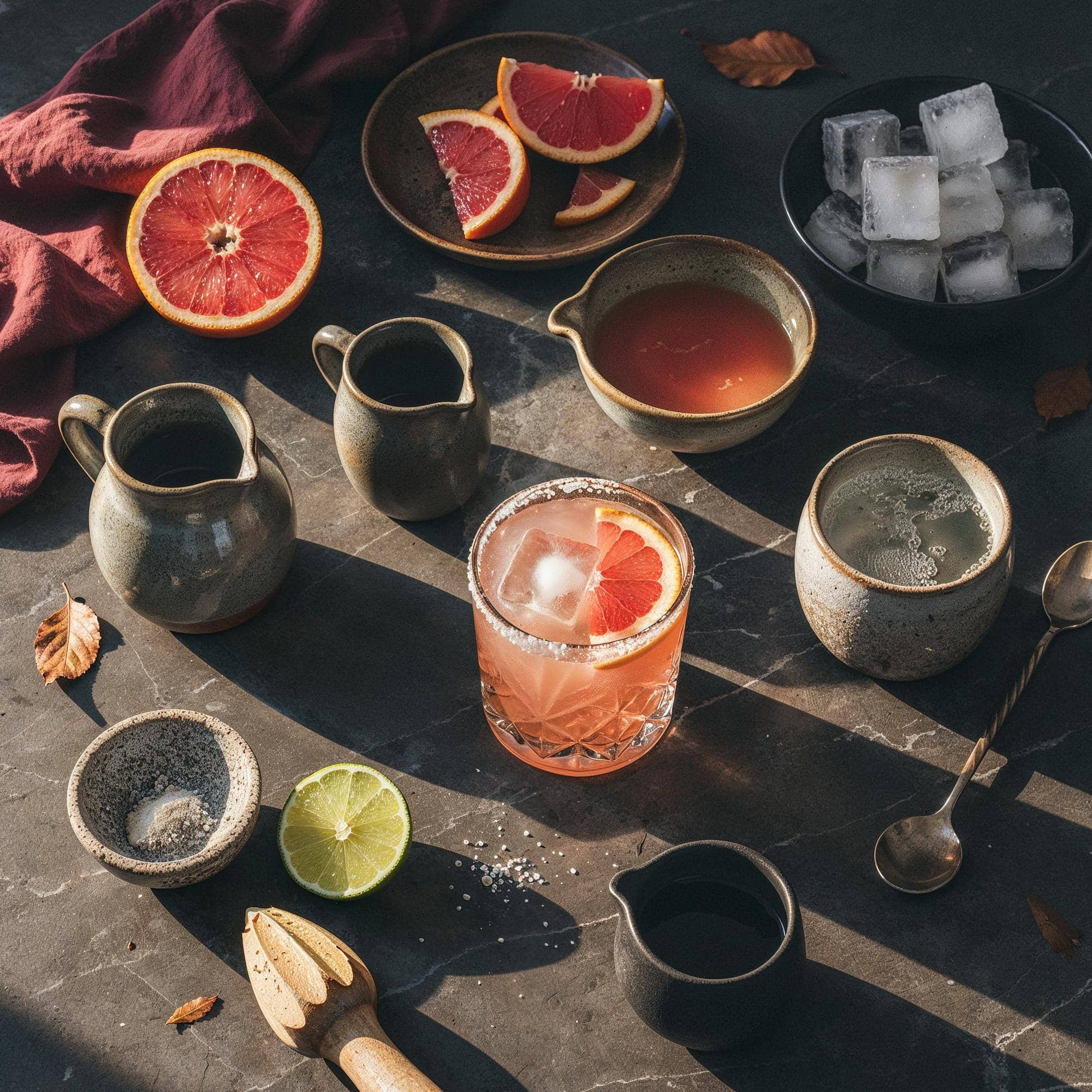 Ingredienser för Smoky Paloma