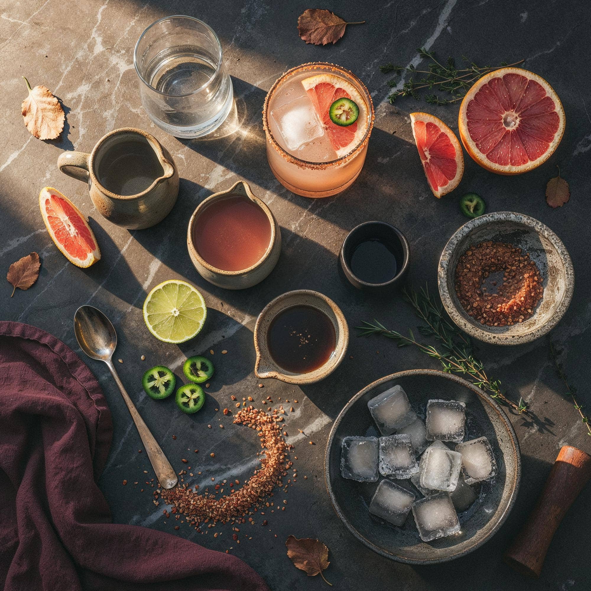 Ingredienser för Spicy Paloma