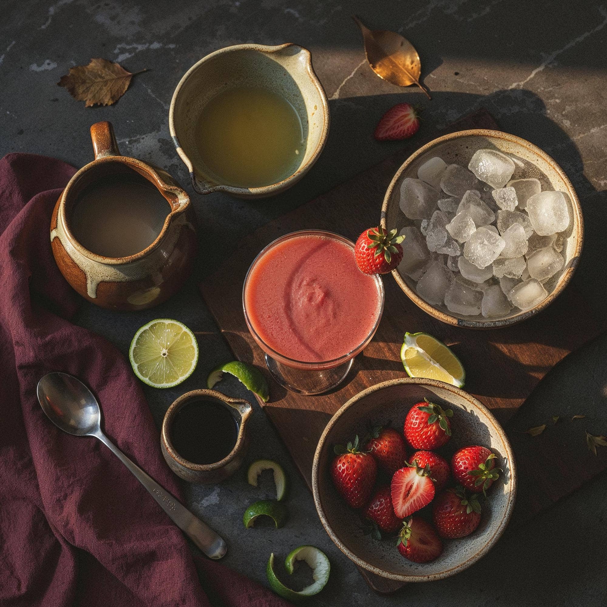 Ingredienser för Strawberry Daiquiri