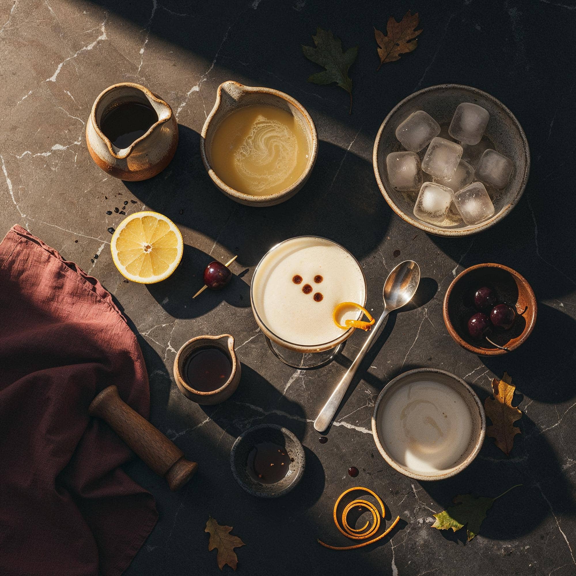 Ingredienser för Whiskey Sour